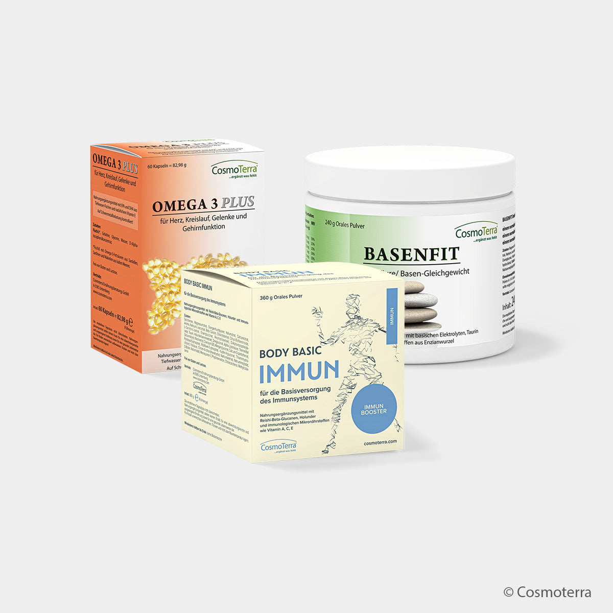 Cosmoterra BASISPROGAMM – Immun- & Vital-Set (Basenfit, Body Basic, Omega 3)