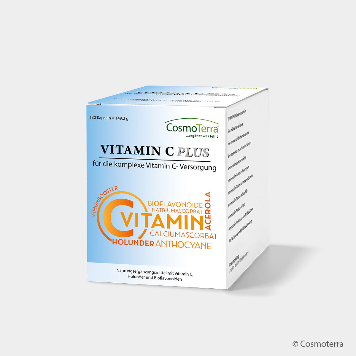 Cosmoterra VITAMIN C PLUS – Immunsystem & Zellschutz (Kapseln, 180 Stk.)