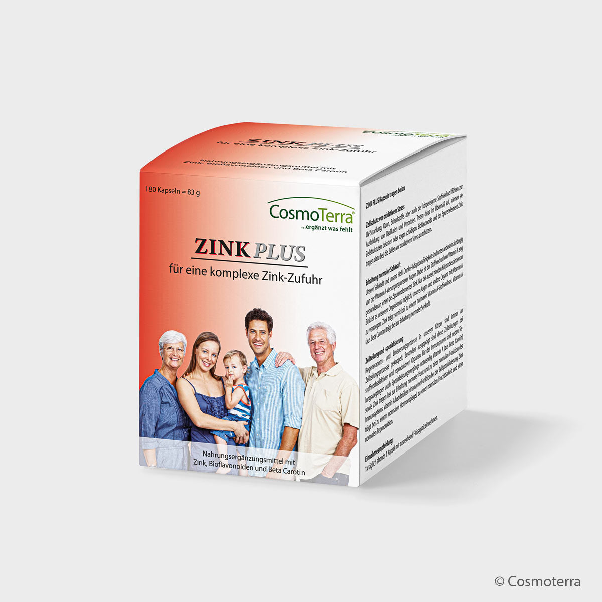 Cosmoterra ZINK PLUS – Immunsystem, Haut & Sehkraft (Kapseln, 180 Stk.)